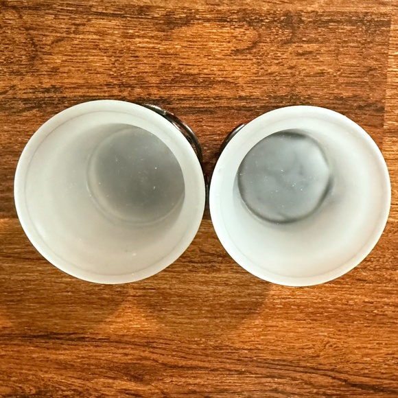 MY MOMENTS Frosted Glass w/Metal Base Candle Holders (Set of 3) - Picture 4 of 14